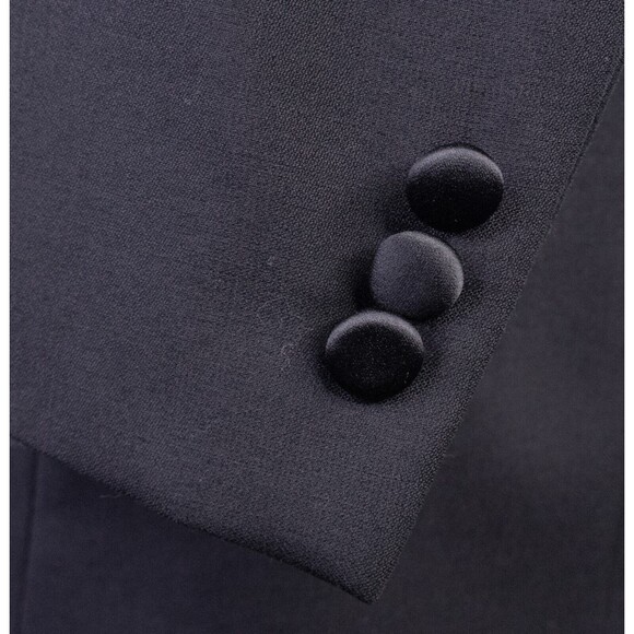 Vito Rufolo Blazer Jacket Men's Size 39-40L Made In Italy Black Solid Tuxedo - Picture 7 of 15